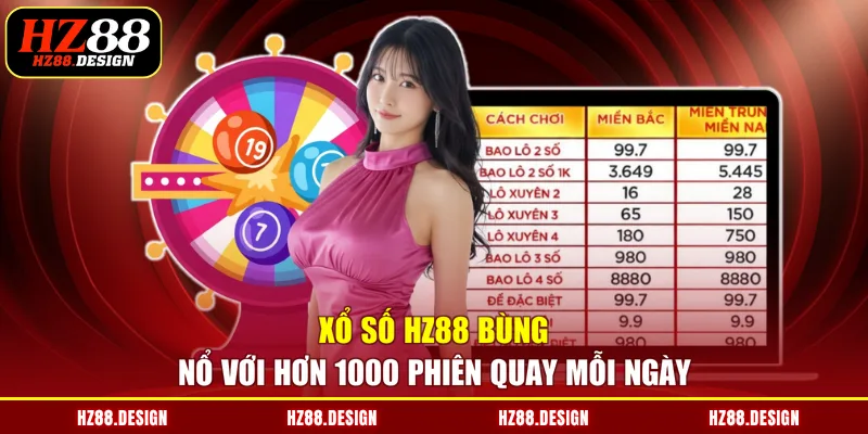 Xổ số HZ88 bùng nổ với hơn 1000 phiên quay mỗi ngày